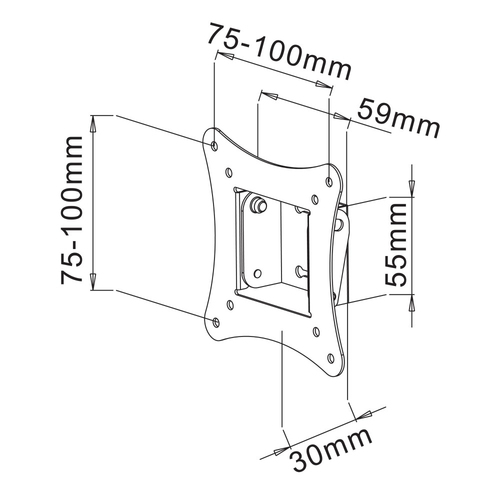 Techly wall mount voor LCD/LED TV 13-30" zwart, afbeelding 4