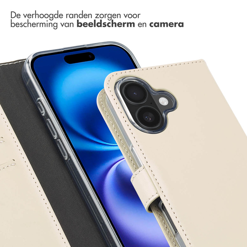 Selencia Echt Lederen Bookcase iPhone 16 - Greige, afbeelding 4