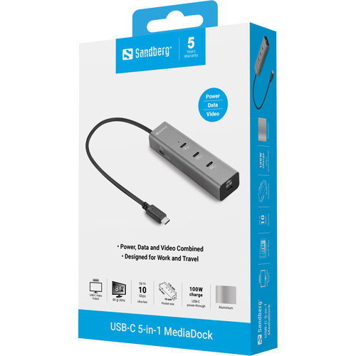 Sandberg USB-C 5-in-1 MediaDock – image 4