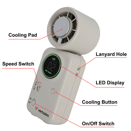 Verbatim Cool 'n' Go Ice Touch Mini Handheld Fan – image 4