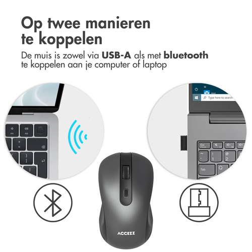 Accezz Draadloze muis - Bluetooth / USB-A adapter, afbeelding 3