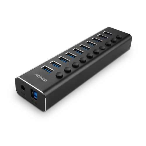 LINDY 10 Port USB 3.0 Hub met Ein-/Ausschaltern, afbeelding 4