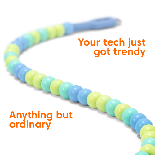 Club 3D USB-C Beaded Cable Blue, 2 meter kabel, afbeelding 3
