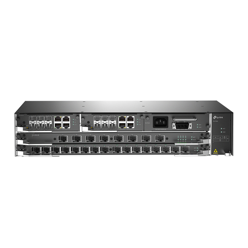 DS-P8000-X2 DeltaStream OLT Módular GPON / Conexión de hasta 4096 ONUs / 2 Tarjetas Main / Puertos Gigabit RJ45 Uplink / 4 Puertos SFP Uplink / Fuente Redundante AC DC incluida / Administración desde la nube DPMS DS-P8000-X2