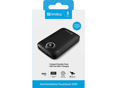 Sandberg 421-47 powerbank Half-solid-state 5000 mAh Zwart, afbeelding 4