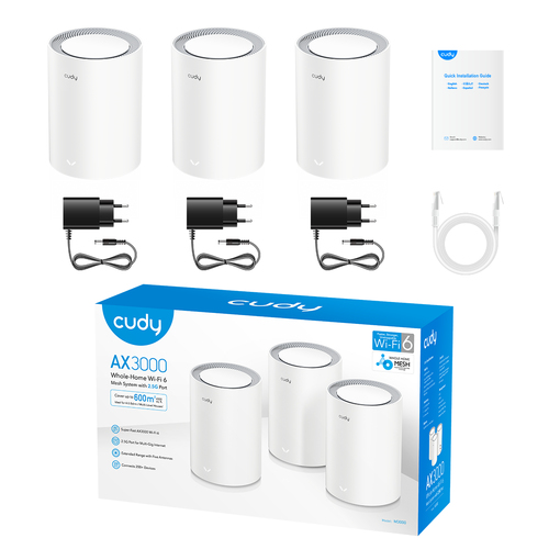 Cudy AX3000 2.5G Mesh Wi-Fi 6 System (3-Pack) mesh router, afbeelding 3