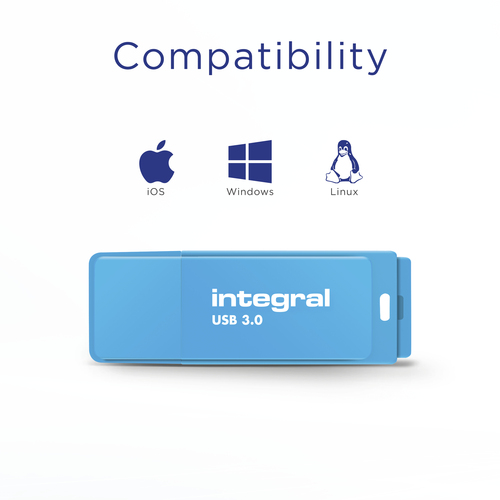 Integral 128GB USB3.0 DRIVE NEON BLUE UP TO R-120 W-30 MBS – image 4
