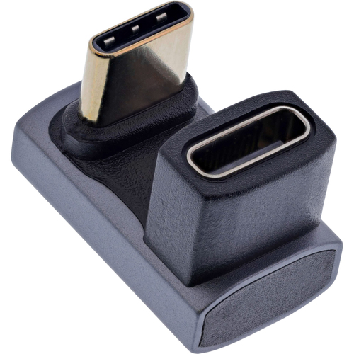 Product image: InLine USB4 adapter, USB-C male/female 180°, aluminium, grey