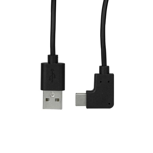 StarTech.com Cable de Carga y Sincronización USB-A a USB-C de 1m - Cable de Datos USB-A a USB Tipo C - Cable Acodado USB Tipo C - M/M - Negro