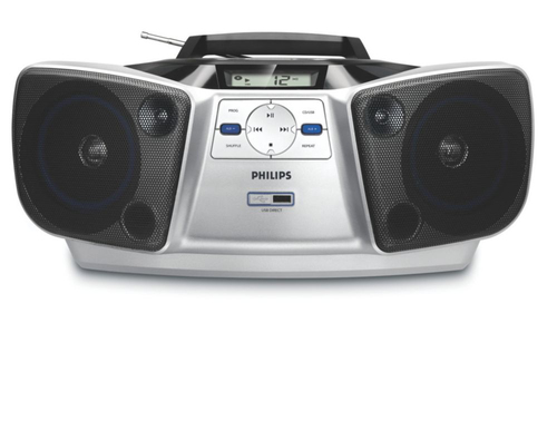 Philips AZ1839/98 garso kolonėlių komplektas namams 2 W Juoda, Sidabras