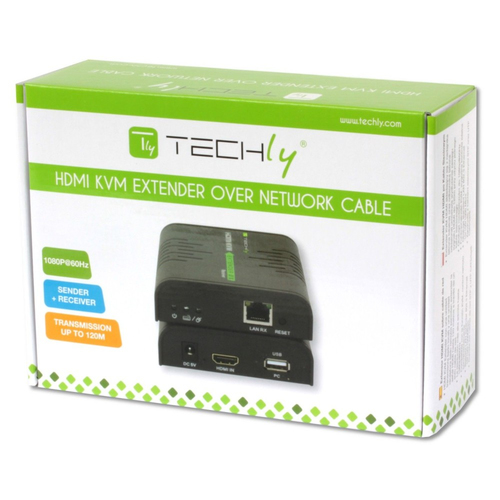 Techly HDMI KVM Extender meer dan netwerkkabel, 120m, afbeelding 2