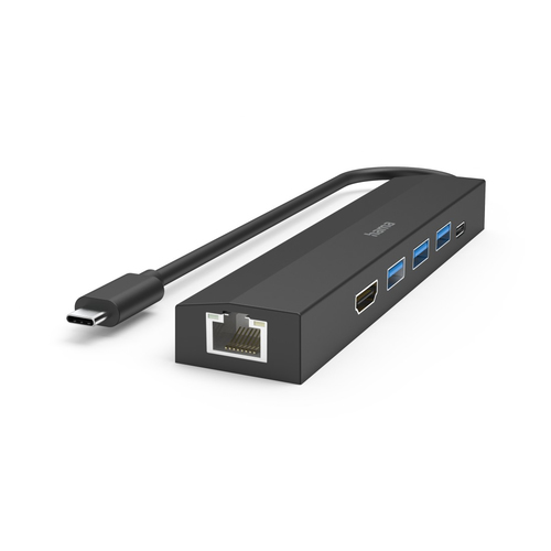 Hama USB-C Hub Multiport 6 Ports 3 x USB-A USB-C HDMI LAN/Ethernet USB Hub Zwart, afbeelding 8