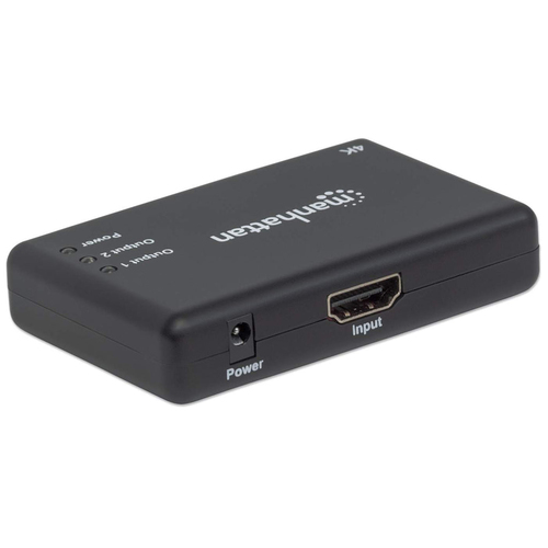 Manhattan Splitter HDMI de 2 puertos, 4K@30 Hz, duplica la salida de 1 fuente HDMI a 2 pantallas (misma señal en ambas), alimentado por CA (cable 0,9 m), negro, garantía 3 años imagen 6