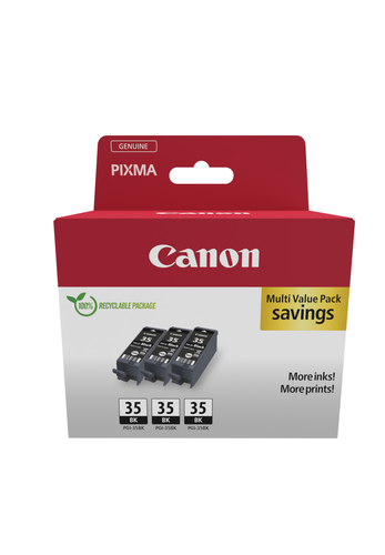 Canon Pgi-35 Inkjet Cartridge Triple Pack Black 1509B028 - image 1