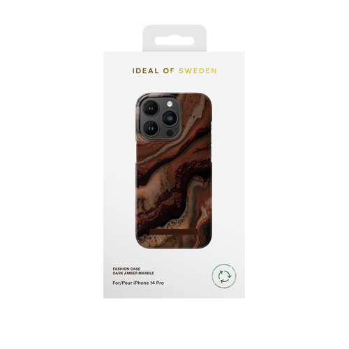 iDeal of Sweden Printed Case iPhone 14PR Dark Amber Marble – image 1