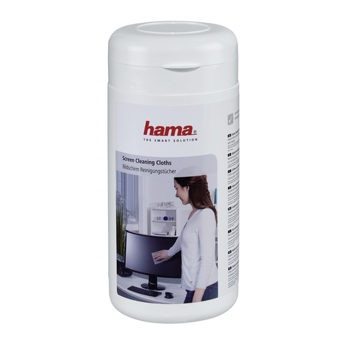 Product image: Hama Screen Cleaning Cloths, 100 pcs, in Dispenser Tub