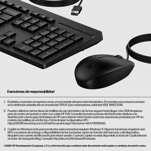 Kit de teclado y mouse HP 286J4AA
