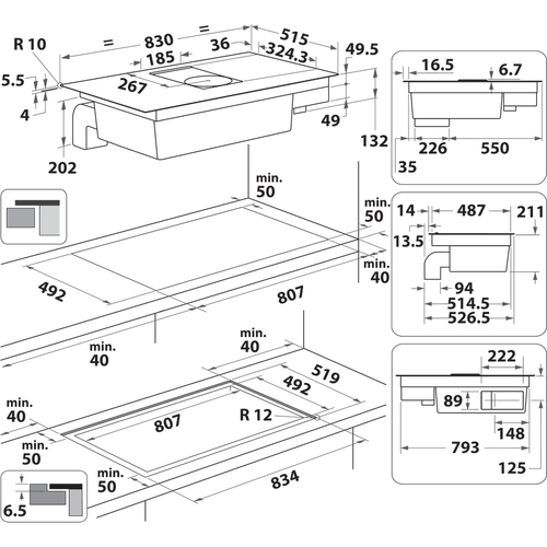 Whirlpool WVH 92 K/1 Inductie kookplaat met afzuiging Zwart, afbeelding 2