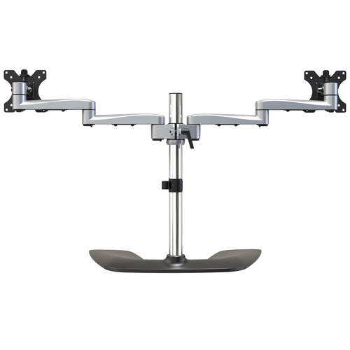 StarTech.com Dual Monitor Stand, Ergonomic Desktop Monitor Stand for up to 32 VESA Displays, Free-Standing Articulating Universal Computer Monitor Mount, Adjustable Height, Silver - & Quick Assembly (ARMDUALSS) Stativ 2 skærme 32 – billede 4
