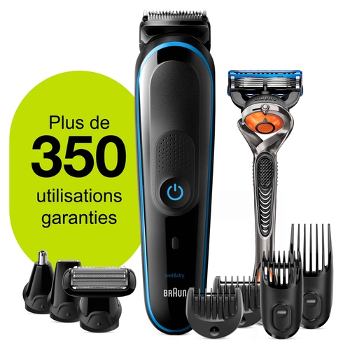 Braun All-in-one 9-in-1 Trimmer MGK5280 Men Beard Trimmer, Body Grooming Kit & Hair Clipper, Black/Blue – image 3