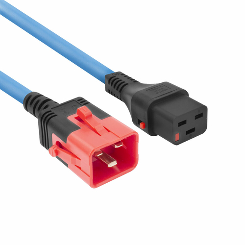 POWERCORD C19L-C20DL BU 3.0M. 1 stk