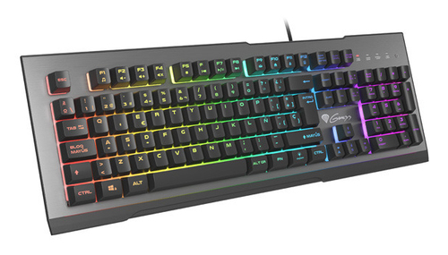GENESIS Rhod 500 RGB клавиатура Игровой USB QWERTY Испанский Черный, Серый