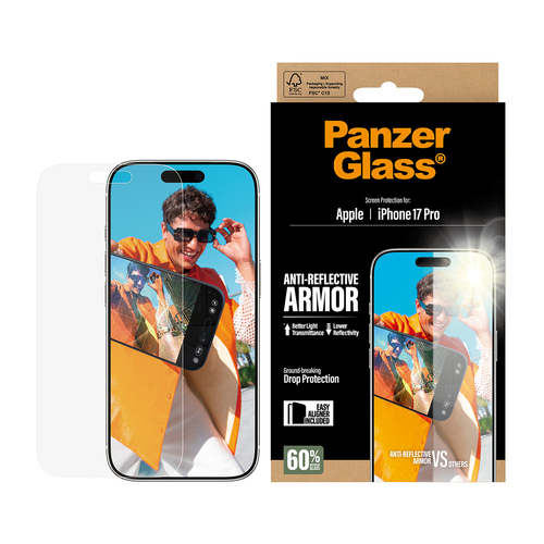 PanzerGlass Ultra-Wide Fit Ceramic II Apple iPhone 17 Pro Displayschutz – Foto 2 von 5