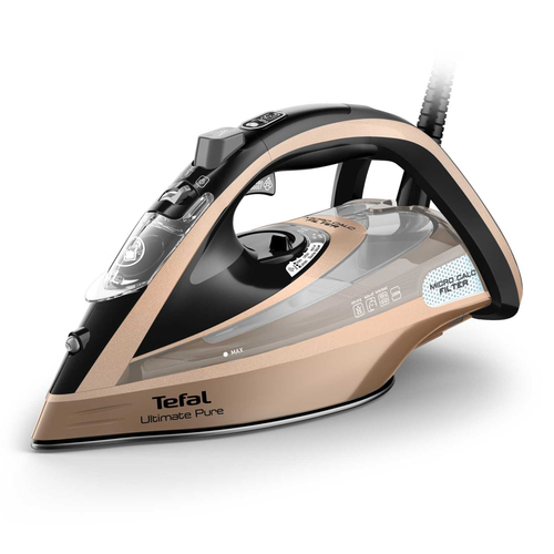 Tefal Ultimate Pure FV9852E0 утюг Утюг для сухой глажки и отпаривания Durilium AirGlide Autoclean soleplate 3200 W Черный, Медный