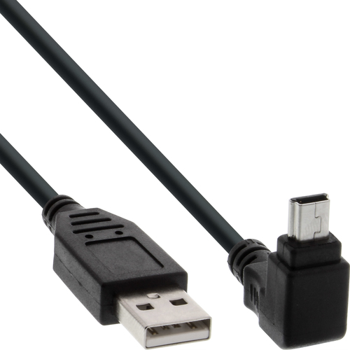 Product image: InLine USB Type A male / Mini 5pin male up angled 90°, black, 0.5m