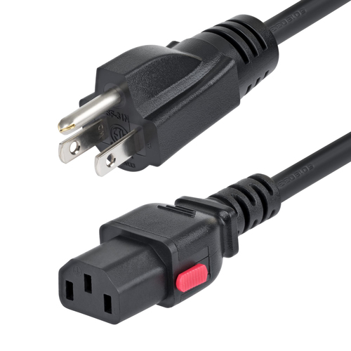 15FT (4.5M) COMPUTER POWER CORD, NEMA 5-15P TO LOCKING C13 AC POWER CABLE, 125V