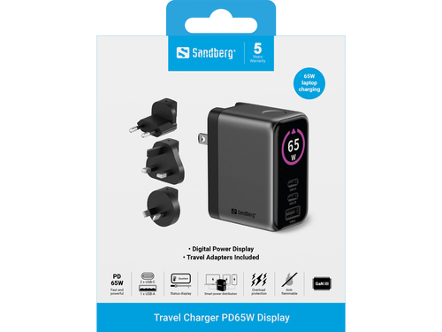 Sandberg Travel Charger PD65W Display – image 5
