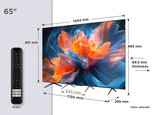 Tcl 65T8C-UK 2025 65" 4K Qled Hdr Uhd Smart TV - Black - image 2