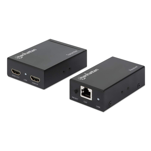 Manhattan HDMI 1080p over Ethernet Extender Kit, Up to 50m with Single Cat6 Cable, Tx & Rx Modules, IR Support, Three Year Warranty