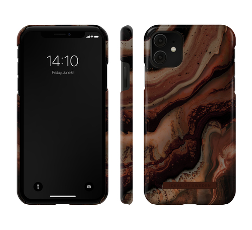 iDeal of Sweden Printed Case iPhone 11/XR Dark Amber Marble – image 2