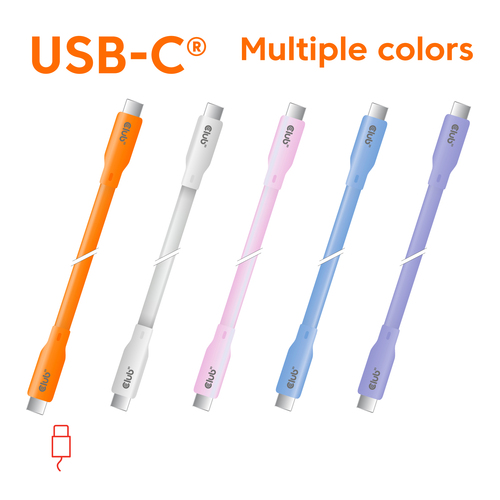Club3D Lifestyle USB-C Kabel PD 240W,20Gbps 2m roze St/St retail, afbeelding 2