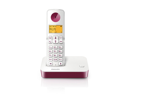 Philips D2001WP/96 telephone DECT telephone Caller ID Pink, White