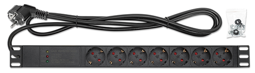 Intellinet Steckdosenleiste 7fach 2m Kabel 1HE Überspannung, afbeelding 5