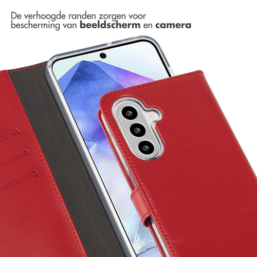 Selencia Echt Lederen Bookcase Samsung Galaxy A26 - Rood, afbeelding 4