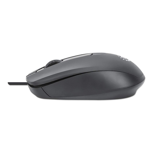 Manhattan Ratón USB Comfort II con cable, negro, 1000 dpi, USB-A, óptico, ambidiestro, compacto y portátil, tres botones con rueda de desplazamiento, garantía 3 años imagen 4