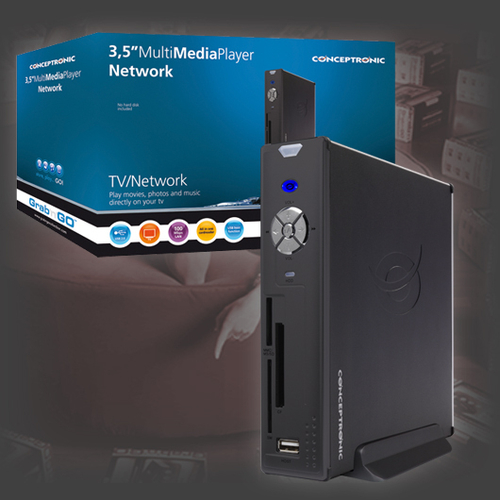 Conceptronic 3,5” MultiMediaPlayer w/ Network, 500GB