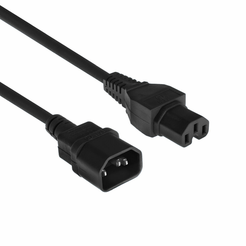 POWERCORD C14-C15 BK 5.00M. 1 stk