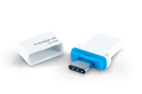 Integral 16GB USB3.0 DRIVE FUSION DUAL TYPE-C BLUE UP TO R-180 W-25 MBS
