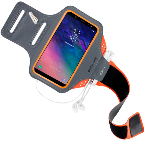 Mobiparts Comfort Fit Sport Armband Samsung Galaxy A6 Plus (2018) Neon Orange – image 2