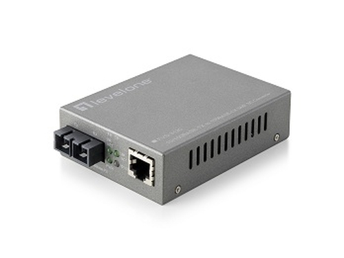 LevelOne 10/100BASE-TX to 100BASE-LX SMF SC Smart Converter, 20km