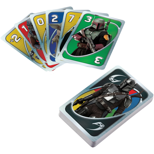 Mattel Games UNO Star Wars The Mandalorian, baraja temática