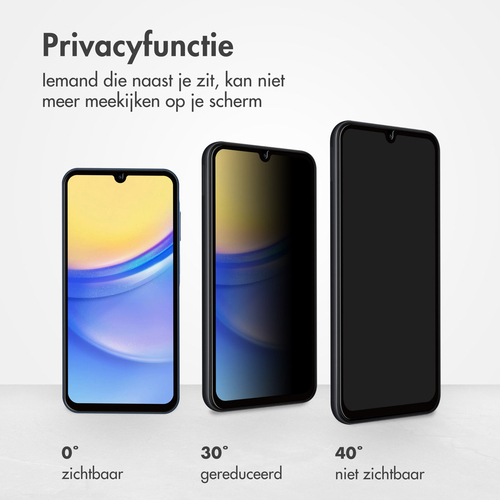 Accezz Gehard Glas Privacy Screenprotector Samsung Galaxy A15 (5G/4G), afbeelding 3