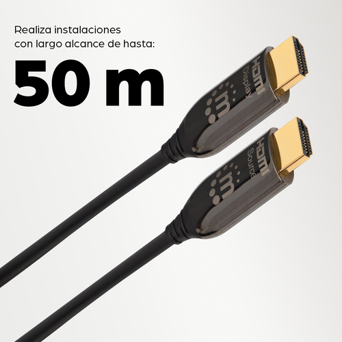 Cable HDMI &Oacute;ptico Clasificaci&oacute;n Pl&eacute;num MANHATTAN 355445
