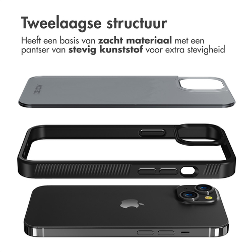 Accezz Rugged Frosted Backcover iPhone 14 - Zwart, afbeelding 2