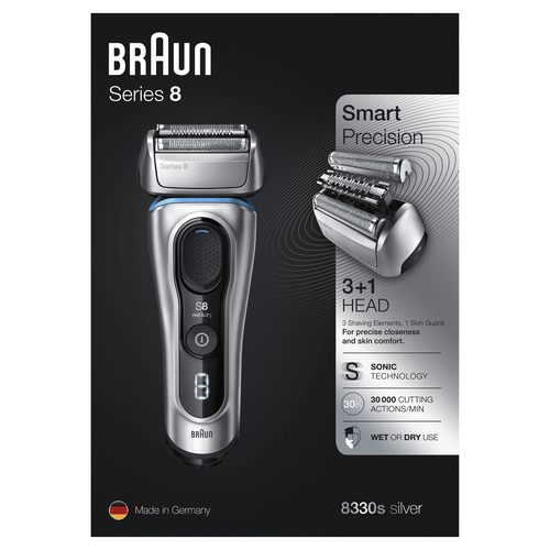 Braun Series 8 8330s Next Generation, Electric Shaver, Fabric Case, Silver – image 5