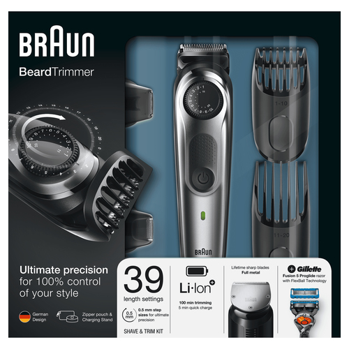 Braun BeardTrimmer BT7040, Beard Trimmer & Hair Clipper, Detail Trimmer & Mini Foil Shaver – image 4